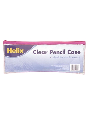 Helix Clear Large Pencil Case - Pink